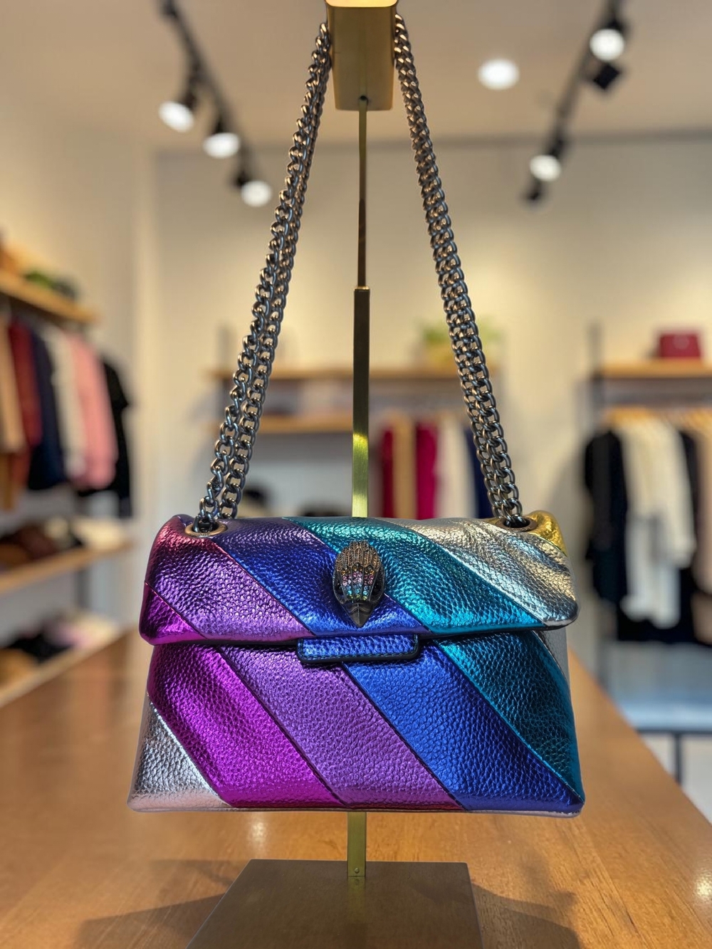 SALE!! Rainbow Bag Quilted Leather Crossbody Bag by Kurt Geiger  NWT